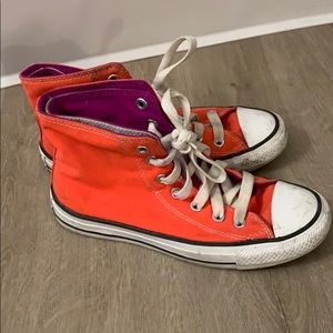 Converse two-tone high top sneakers